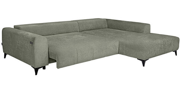 ECKSOFA  in Chenille Mintgrün  279/222 cm  - Schwarz/Mintgrün, KONVENTIONELL, Kunststoff/Textil (279/222cm) - Hom`in