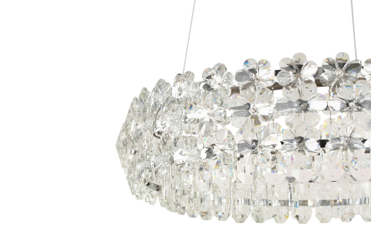 ZÁVESNÉ LED SVIETIDLO, 85/30/150 cm  - číra, Design, kov/sklo (85/30/150cm) - Glandor