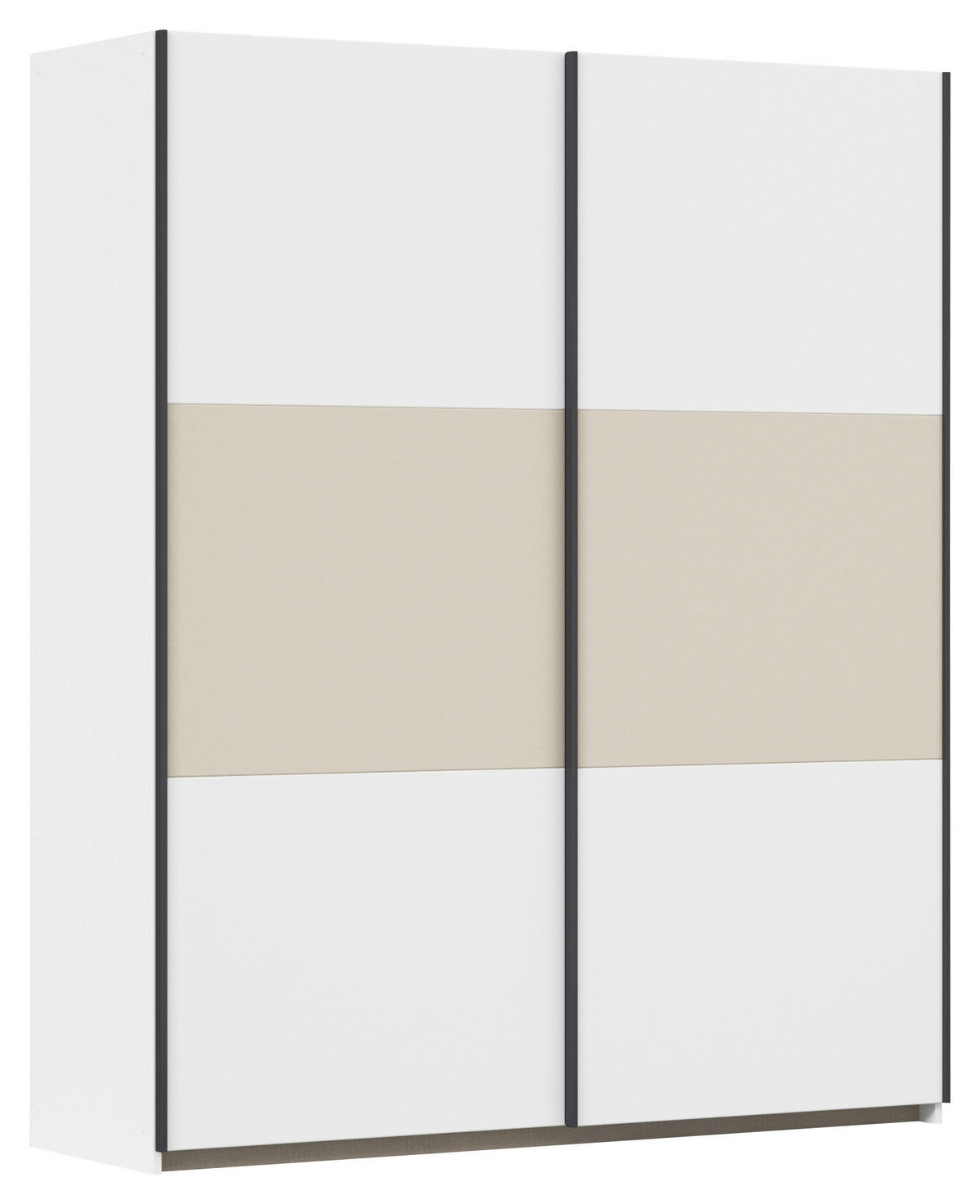 SCHWEBETÜRENSCHRANK in Weiss, Champagner  - Weiss/Champagner, Modern, Holzwerkstoff/Metall (175/210/59cm) - Rauch Möbel