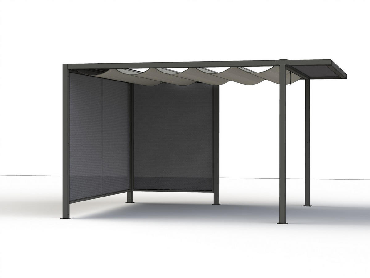 PAVILLON-SEITENTEIL 150/210/0,5 cm  - Anthrazit, Basics, Textil/Metall (150/210/0,5cm) - Siena Garden