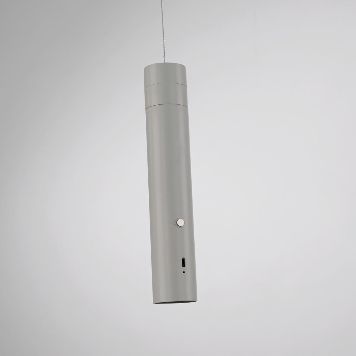 AKKU-LED-HÄNGELEUCHTE 4/4/200 cm   - Greige, Design, Kunststoff/Metall (4/4/200cm)