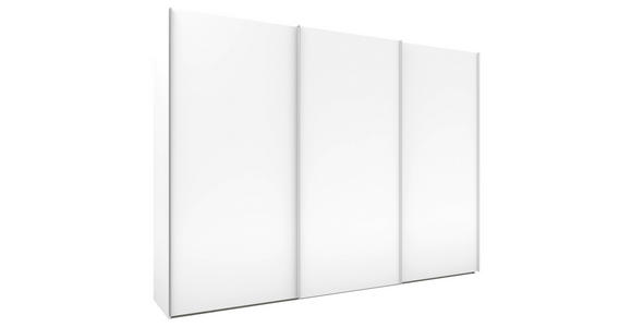 SCHWEBETÜRENSCHRANK 300/223/69 cm 3-türig Weiß - Alufarben/Weiß, KONVENTIONELL, Holzwerkstoff/Metall (300/223/69cm) - Novel