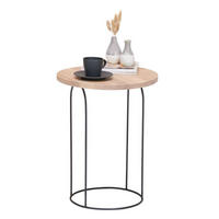 BEISTELLTISCH in Holz, Metall 40/40/50 cm  - Eichefarben/Schwarz, Natur, Holz/Metall (40/40/50cm) - Novel