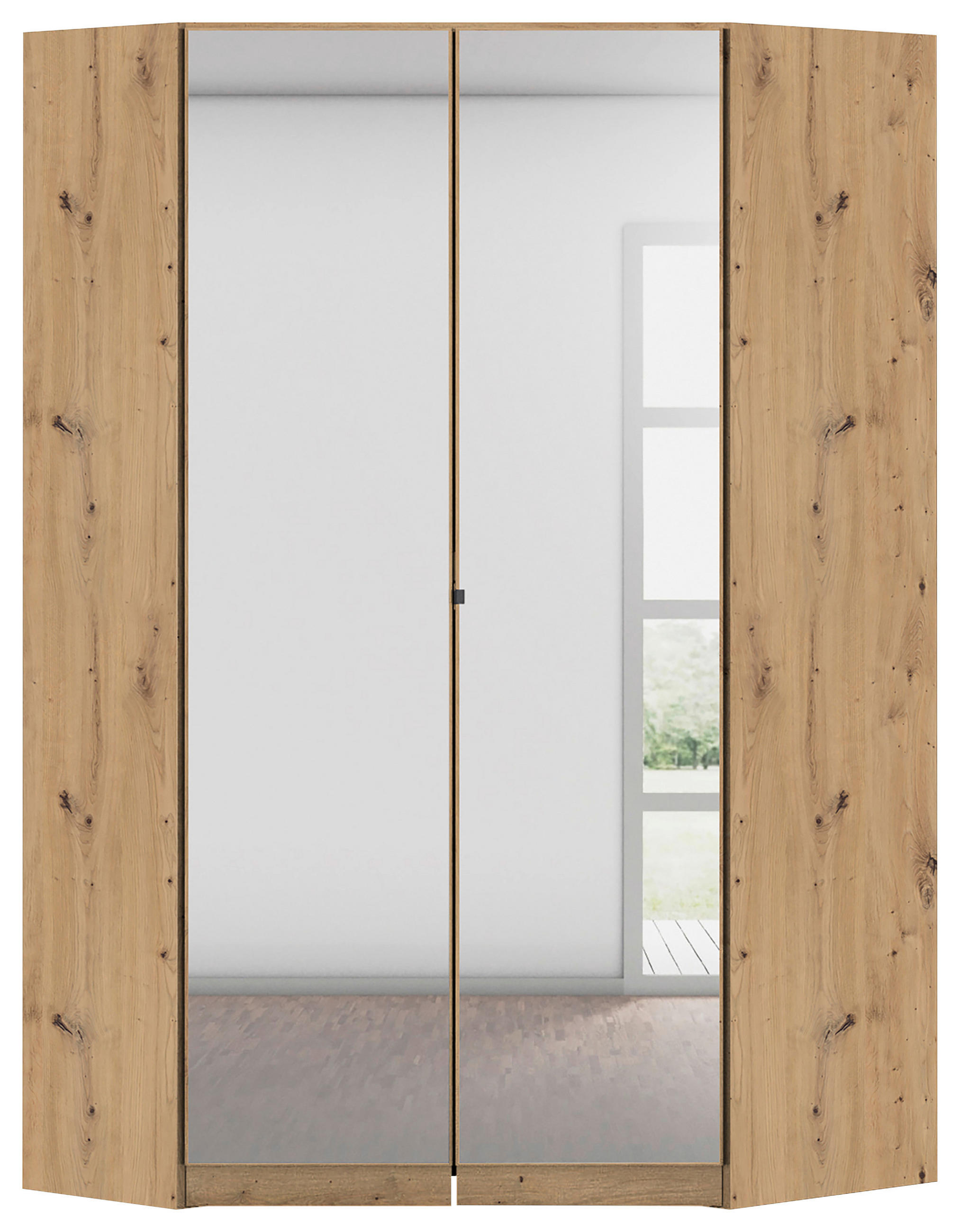 Rauch Möbel Eckkleiderschrank Eiche Artisan 117x197x104 cm
