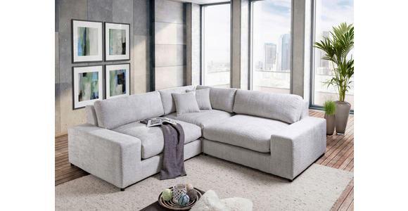 ECKSOFA Greige Bouclé  - Greige/Schwarz, MODERN, Kunststoff/Textil (255/255cm) - Landscape