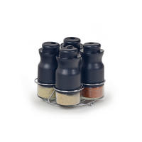 GEWÜRZGLAS-SET - Schwarz, Basics, Glas/Metall