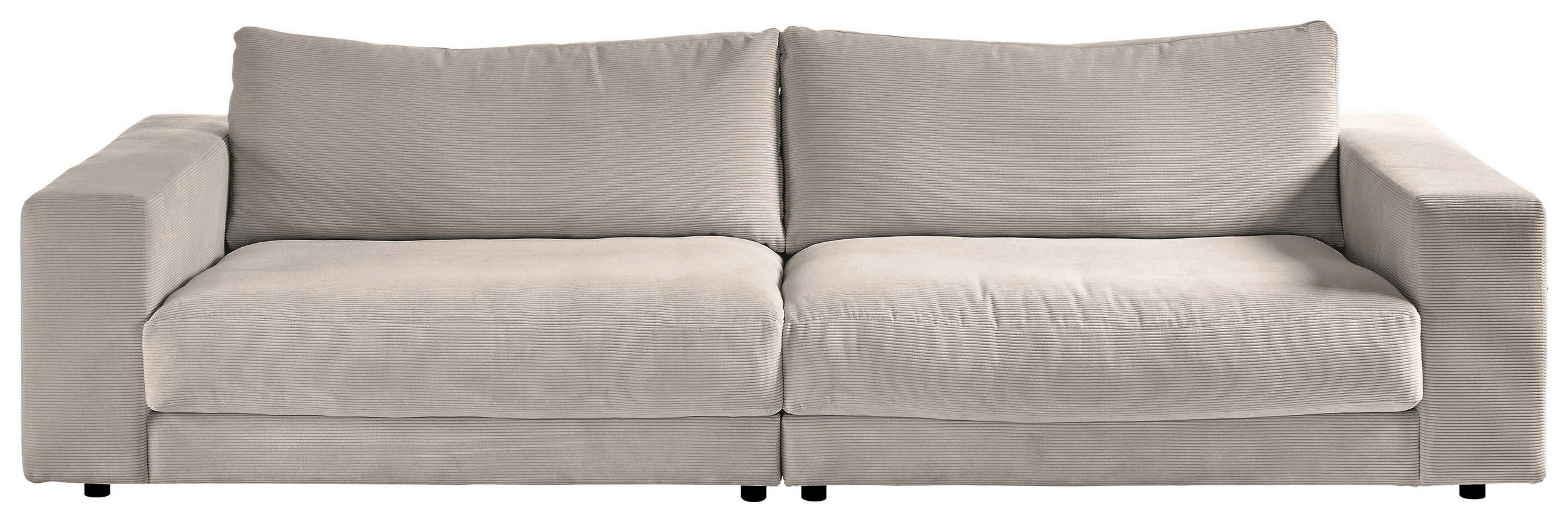 3-SITZER-SOFA in Feincord Beige  - Beige/Schwarz, Design, Kunststoff/Textil (290/86/127cm) - Lomoco