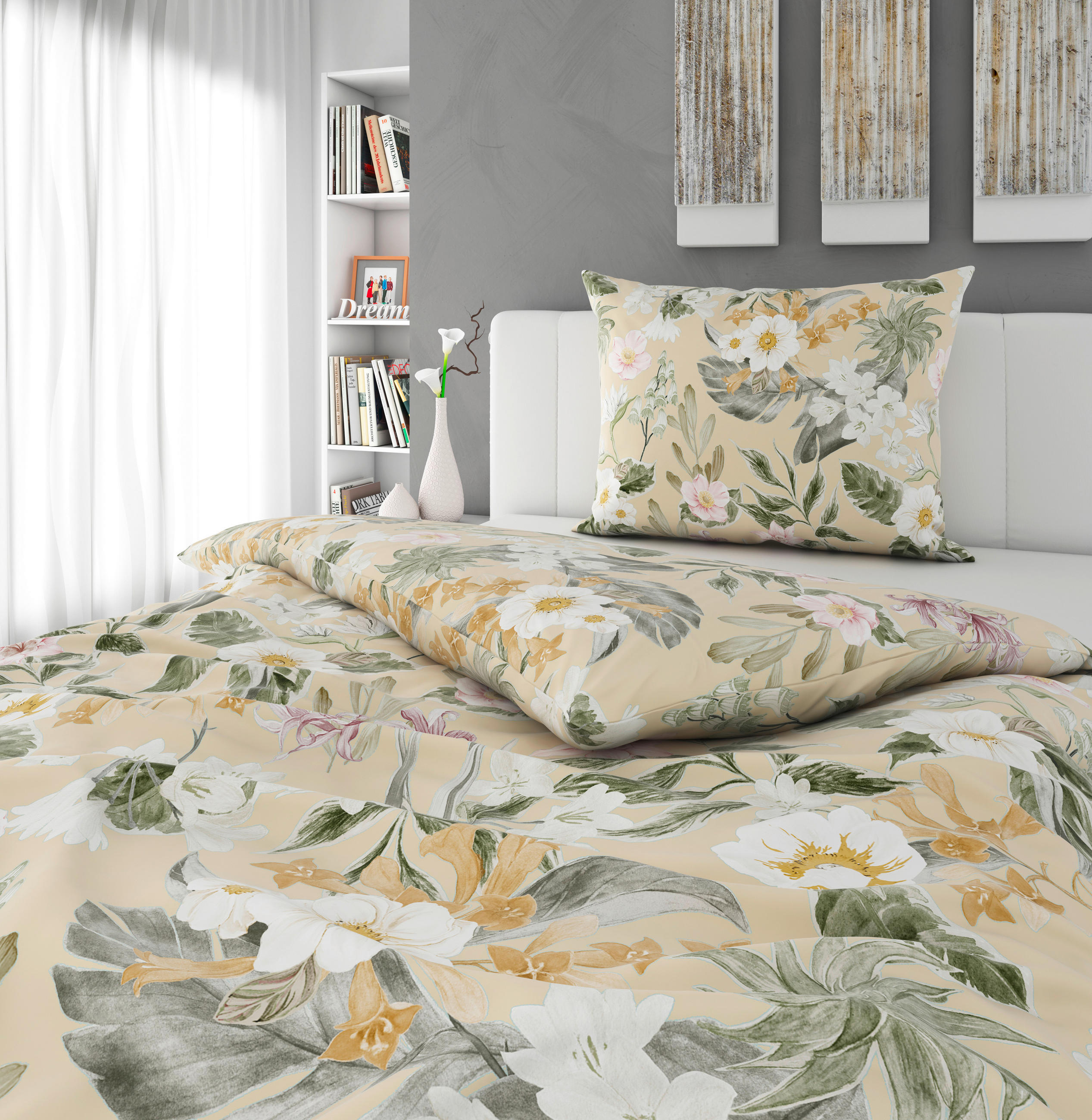 POSTELJNINA NELLY SATEN - rumena, Konvencionalno, tekstil (140/200cm) - Esposa