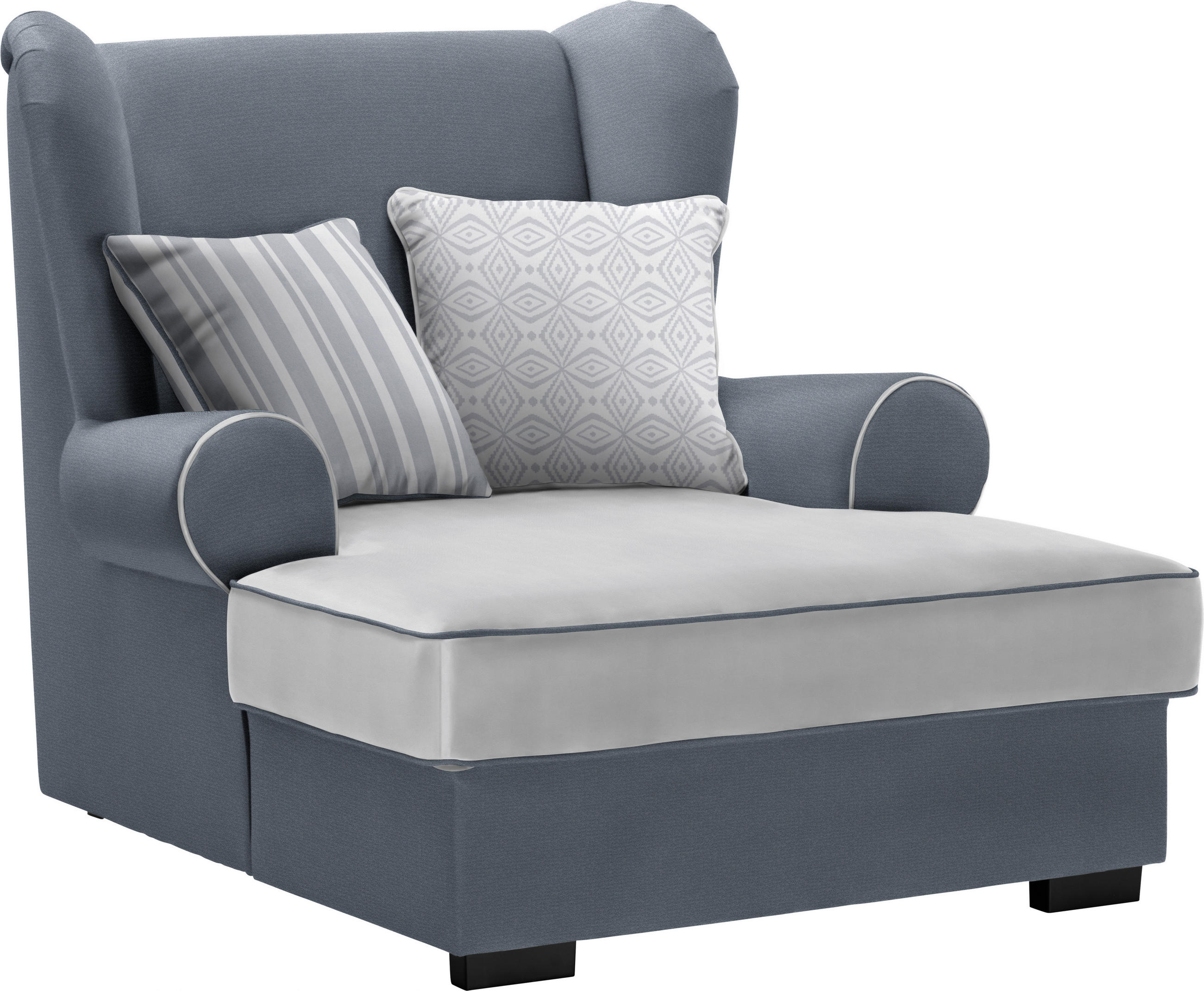 Ohrensessel in Textil Grau