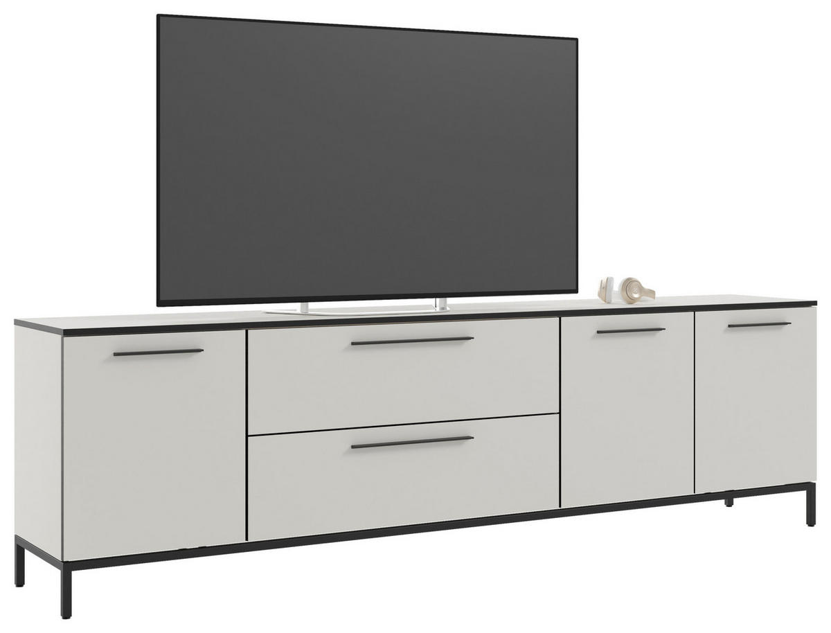 LOWBOARD Soul  in 225/66/40 cm  - Schwarz/Weiß, MODERN, Holzwerkstoff/Metall (225/66/40cm)