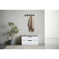 GARDEROBENBANK  in 80/44,5/35,5 cm  - Weiß/Grau, KONVENTIONELL, Holzwerkstoff/Textil (80/44,5/35,5cm) - MID.YOU