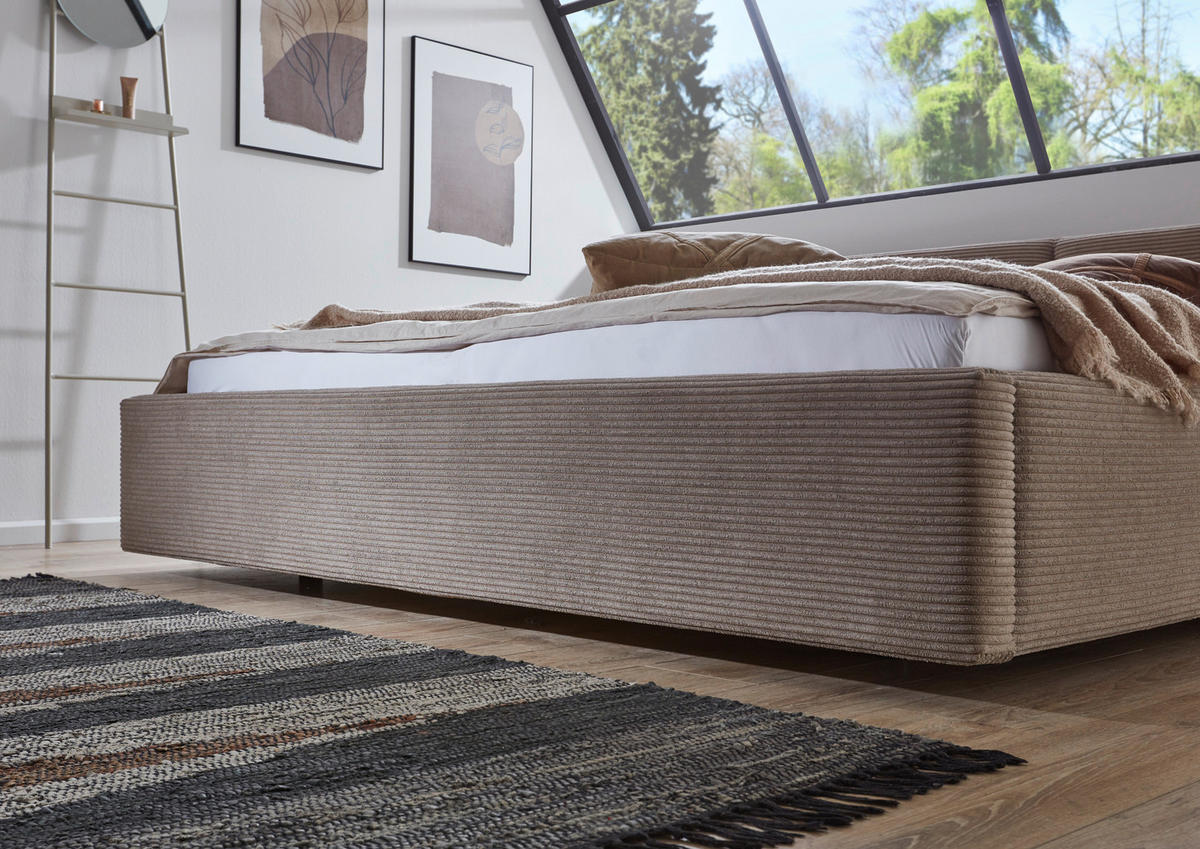POLSTERBETT 160/200 cm  in Taupe  - Taupe, Basics, Holz/Textil (160/200cm) - Xora
