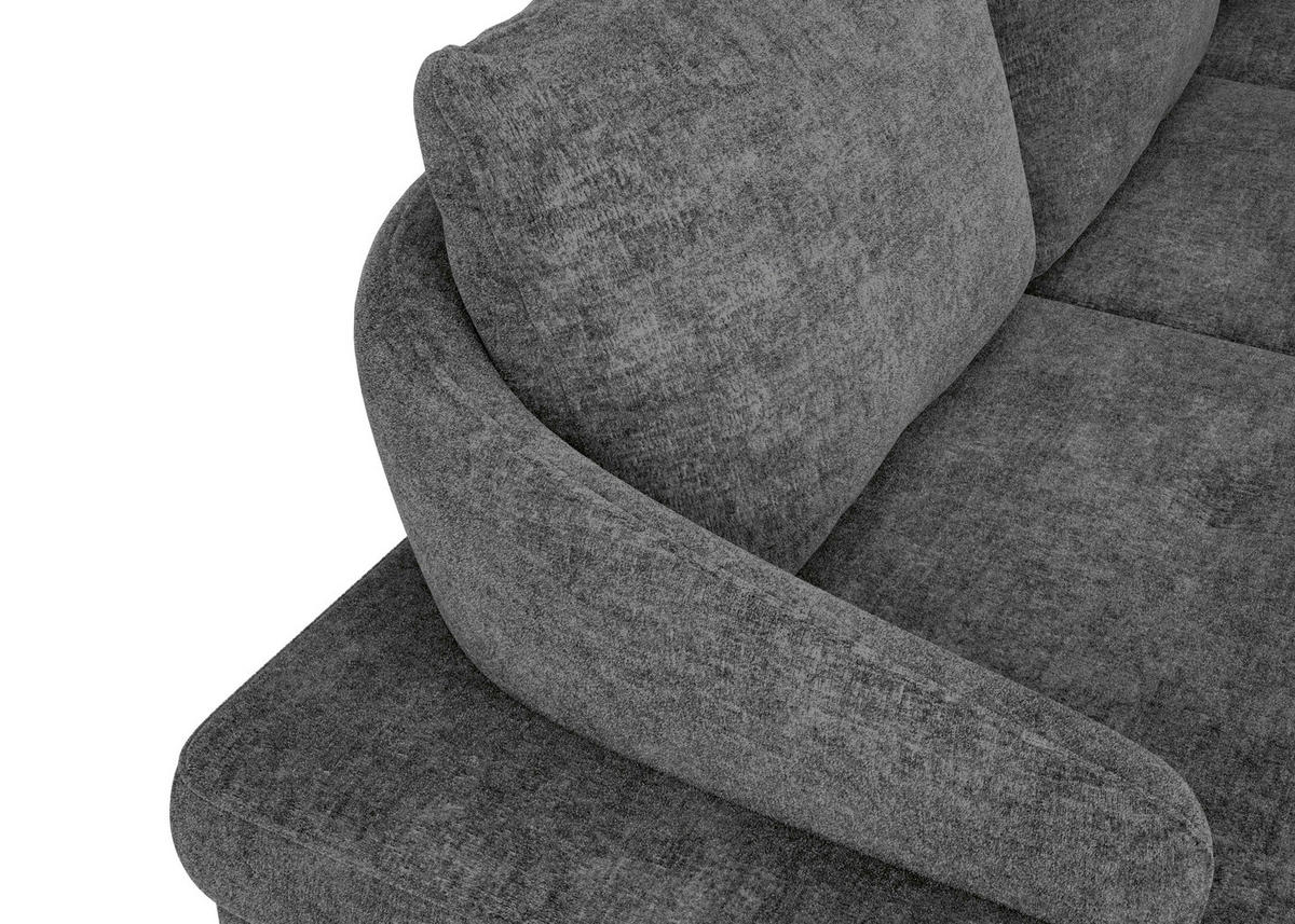 ECKSOFA in Webstoff Schwarz  - Schwarz, Konventionell, Textil/Metall (293/183cm) - Carryhome