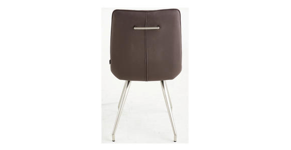STUHL Webstoff Edelstahlfarben, Dunkelbraun - Edelstahlfarben/Dunkelbraun, Design, Textil/Metall (51/89/66cm) - Novel