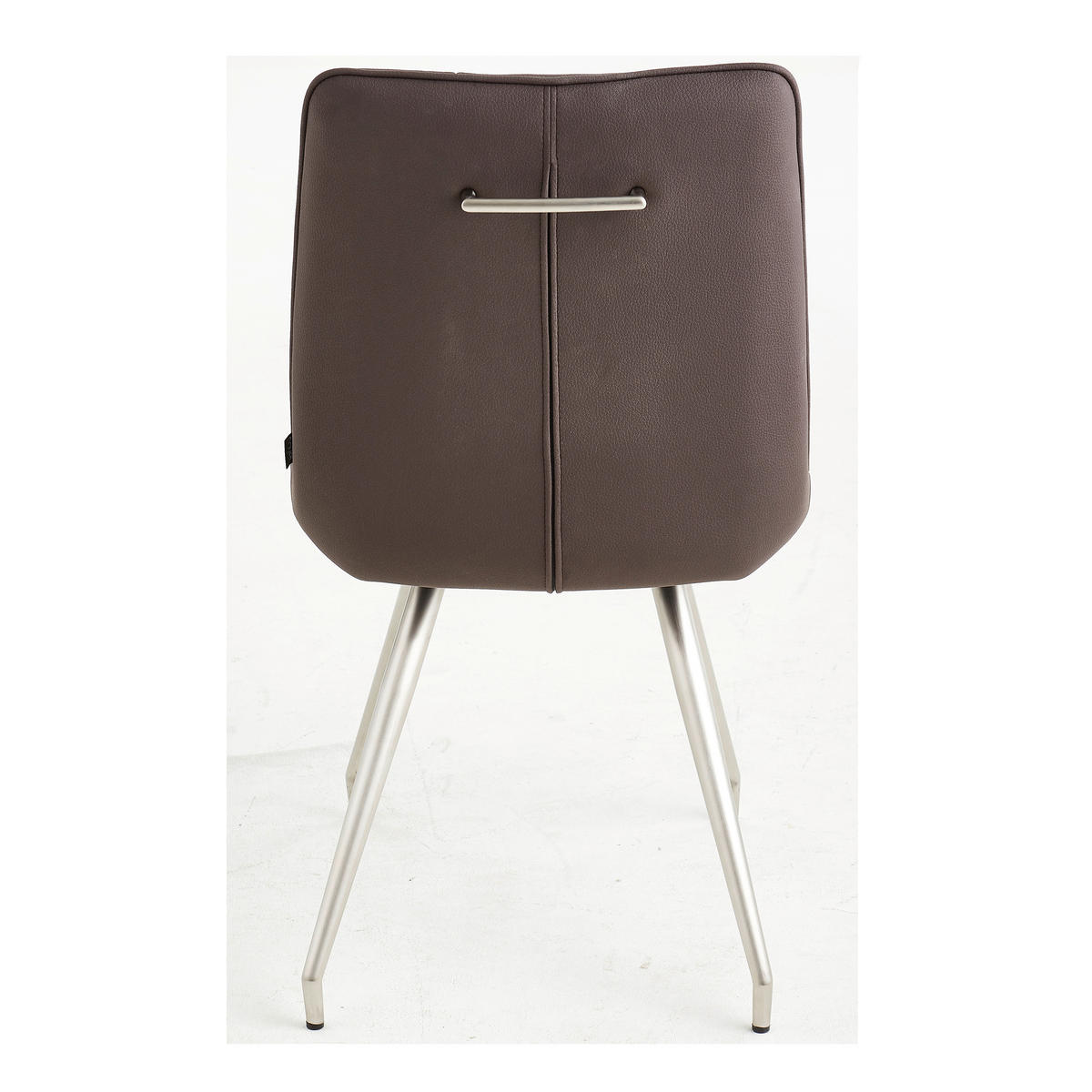 STOLICA  boja nerđajućeg čelika, tamnobraon       - boja nerđajućeg čelika/tamnobraon, Dizajnerski, metal/tekstil (51/89/66cm) - Novel