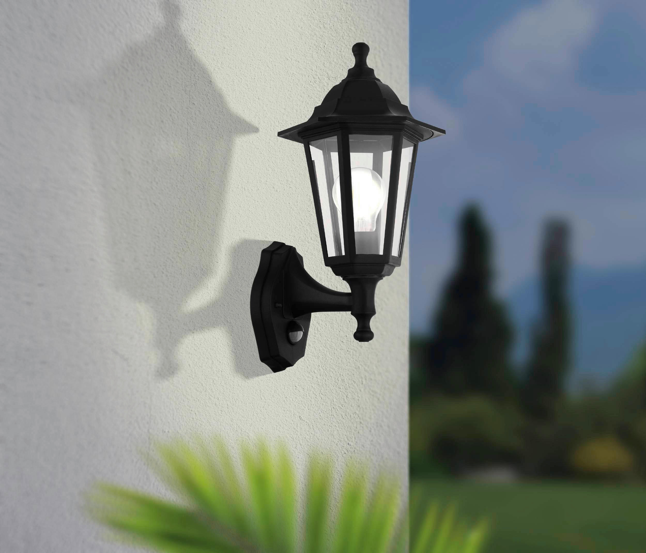 VÄGGLAMPA FÖR UTOMHUS - svart, Basics, glas/plast (19,5cm) - Eglo