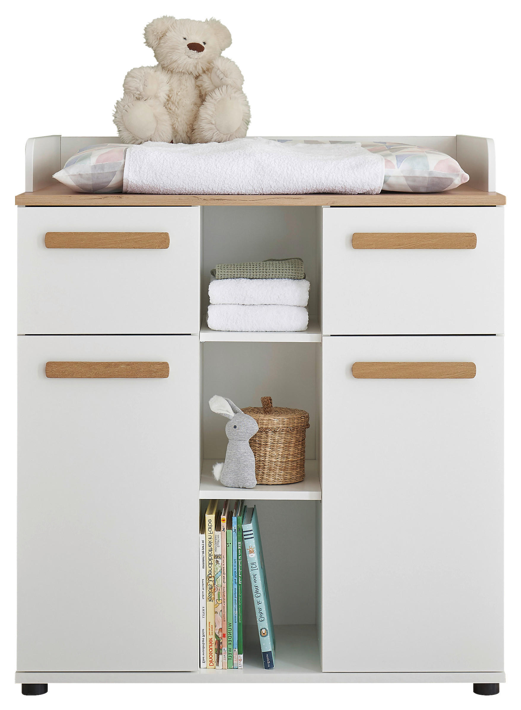 WICKELKOMMODE 89,2/100,2/70 cm  - Eiche Artisan/Weiß, Basics, Holzwerkstoff/Kunststoff (89,2/100,2/70cm) - My Baby Lou