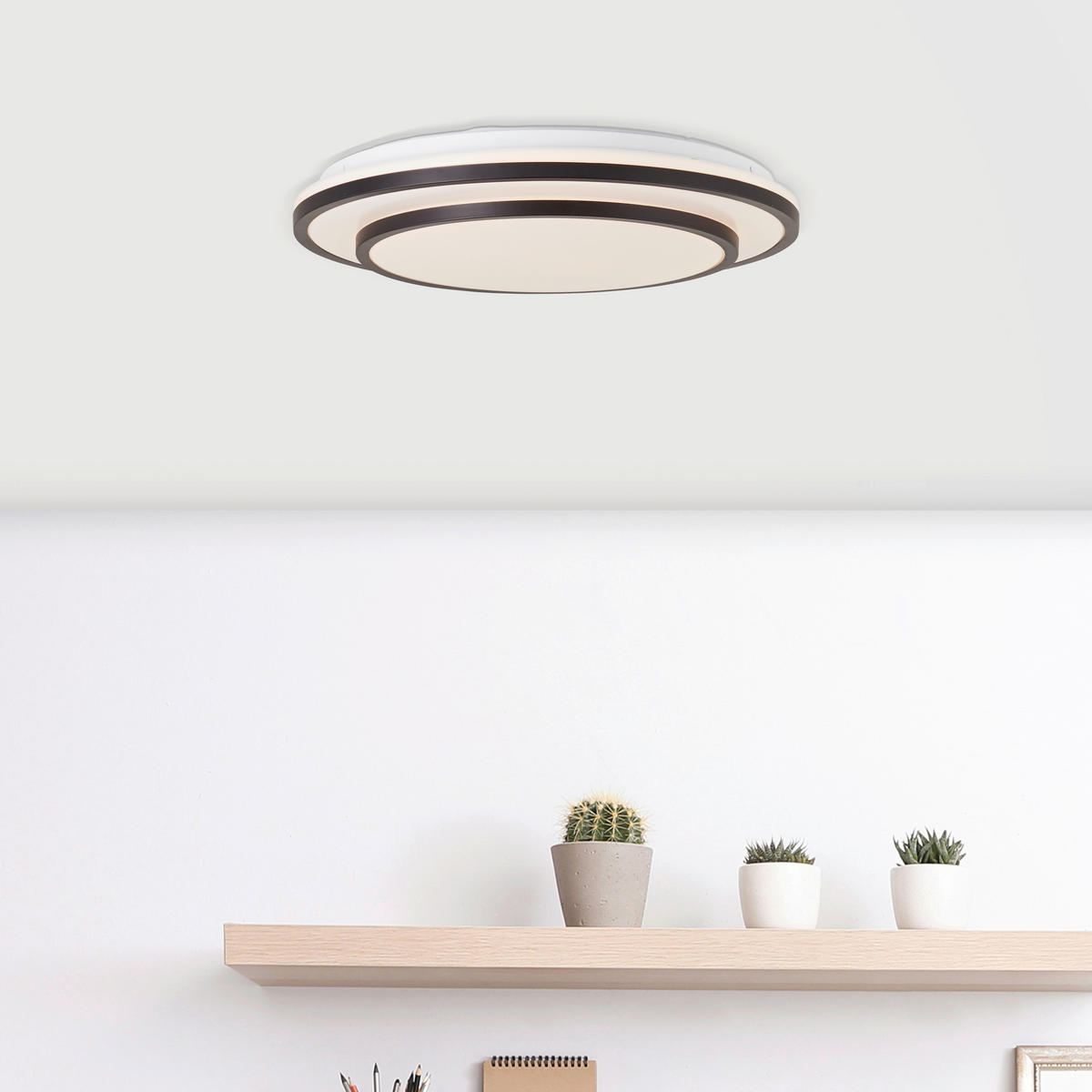 STROPNA LED-SVETILKA   24 W/2500 lm/3000-6500 K/230 V/ - črna/bela, Basics, kovina/umetna masa (38,5/8cm)