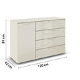 KOMMODE  in 120/81/42 cm  - Champagner, Design, Glas/Holzwerkstoff (120/81/42cm) - Xora