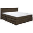 BOXSPRINGBETT 180/200 cm in Dunkelbraun - Dunkelbraun/Silberfarben, Design, Kunststoff/Textil (180/200cm) - Carryhome BOXSPRINGBETT 180/200 cm in Dunkelbraun - Dunkelbraun/Silberfarben, Design, Kunststoff/Textil (180/200cm) - Carryhome