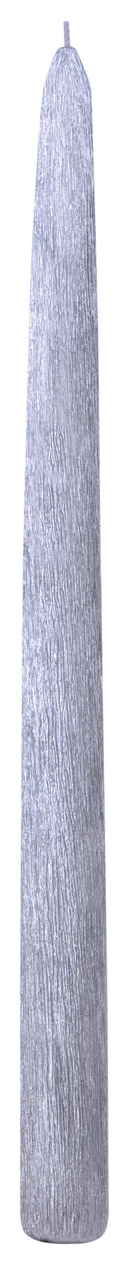 KÓNICKÁ SVÍČKA - barvy stříbra, Basics, přírodní materiály (2/23/2cm)