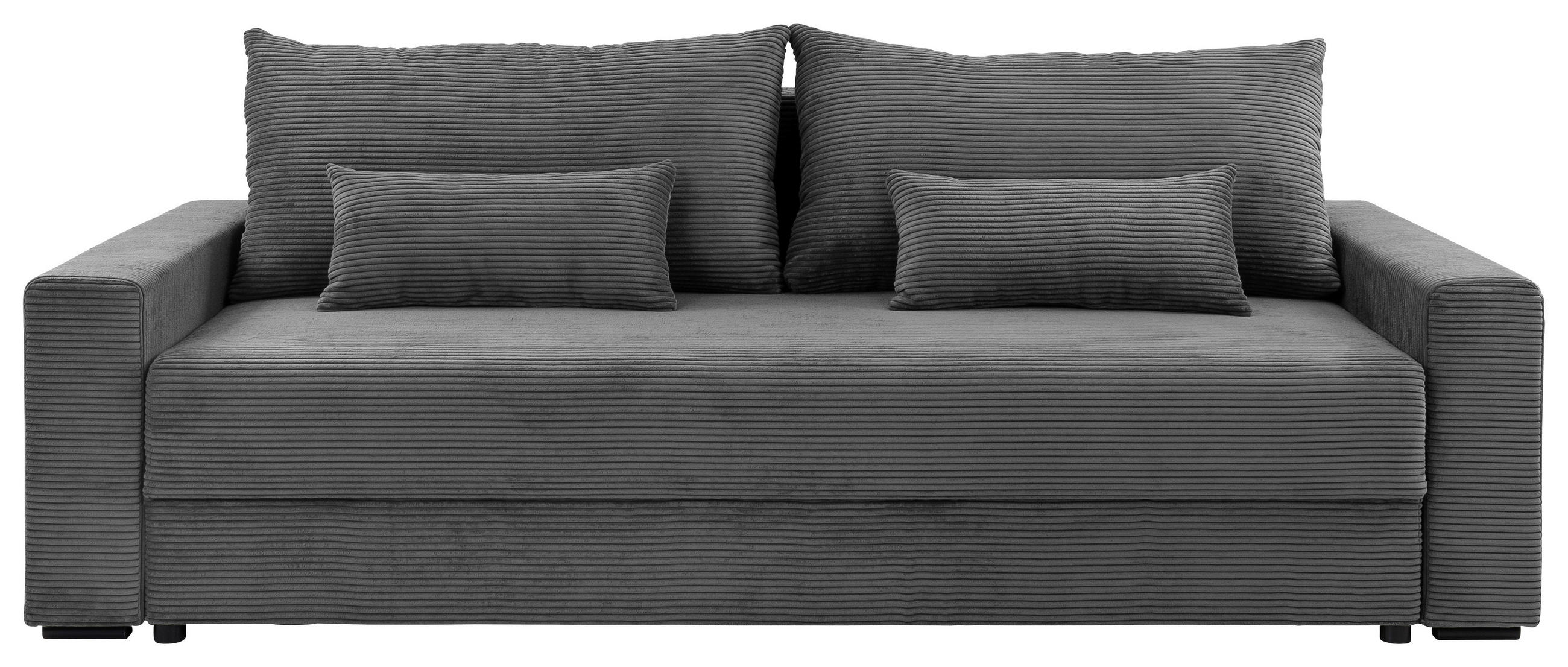 SCHLAFSOFA Cord Dunkelgrau  - Dunkelgrau/Schwarz, KONVENTIONELL, Kunststoff/Textil (233/92/108cm) - Carryhome