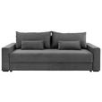 SCHLAFSOFA in Cord Dunkelgrau  - Dunkelgrau/Schwarz, KONVENTIONELL, Kunststoff/Textil (233/92/108cm) - Carryhome