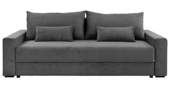 SCHLAFSOFA in Cord Dunkelgrau  - Dunkelgrau/Schwarz, KONVENTIONELL, Kunststoff/Textil (233/92/108cm) - Carryhome