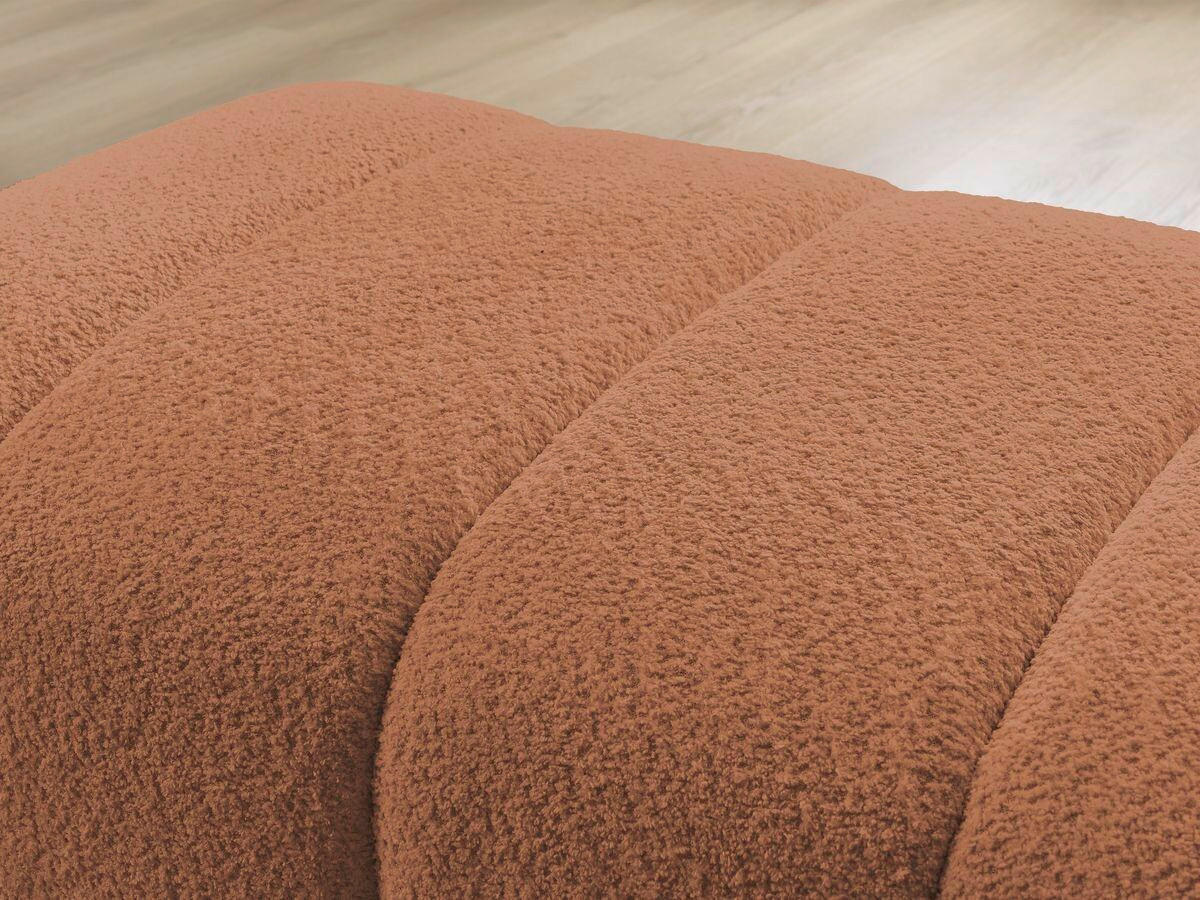 HOCKER ANNECY Bouclé Orange  - Schwarz/Orange, MODERN, Kunststoff/Textil (140/45/70cm)