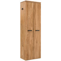 GARDEROBENSCHRANK  in 60/195/39 cm  - Eichefarben/Schwarz, MODERN, Holz/Metall (60/195/39cm)
