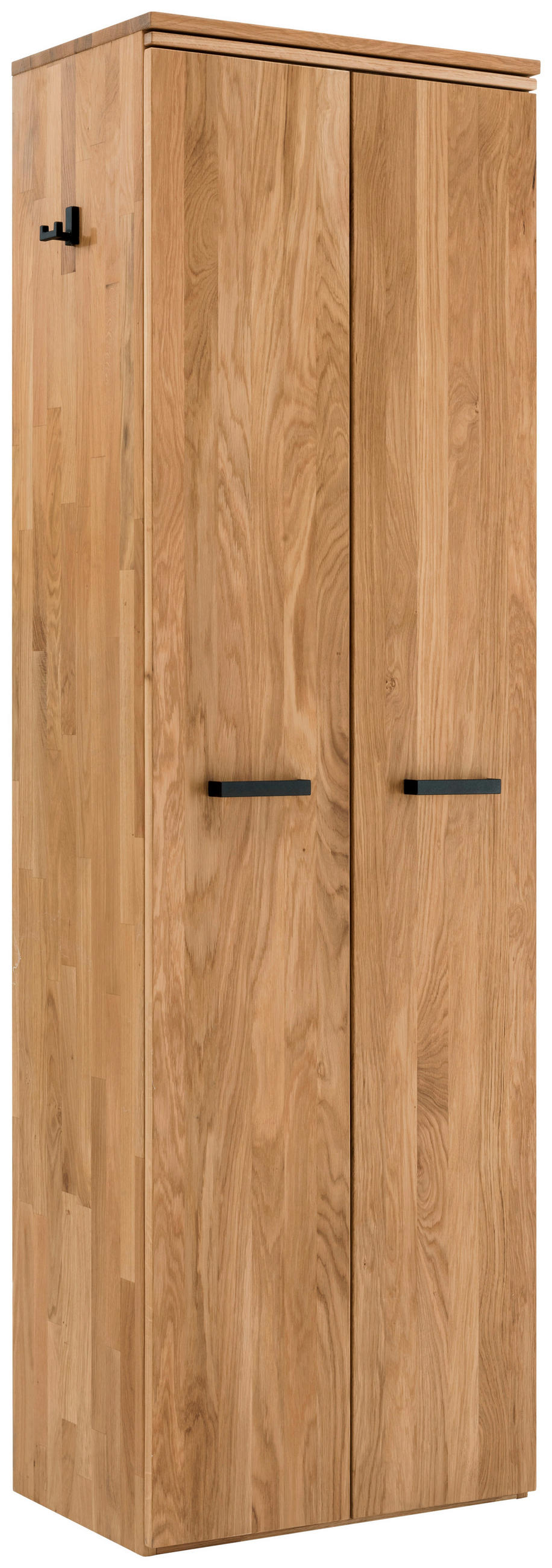 GARDEROBENSCHRANK  in 60/195/39 cm  - Eichefarben/Schwarz, MODERN, Holz/Metall (60/195/39cm)