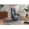 SESSEL in Echtleder Graublau  - Graublau/Schwarz, Konventionell, Leder/Metall (74/112/82cm) - Sit & More