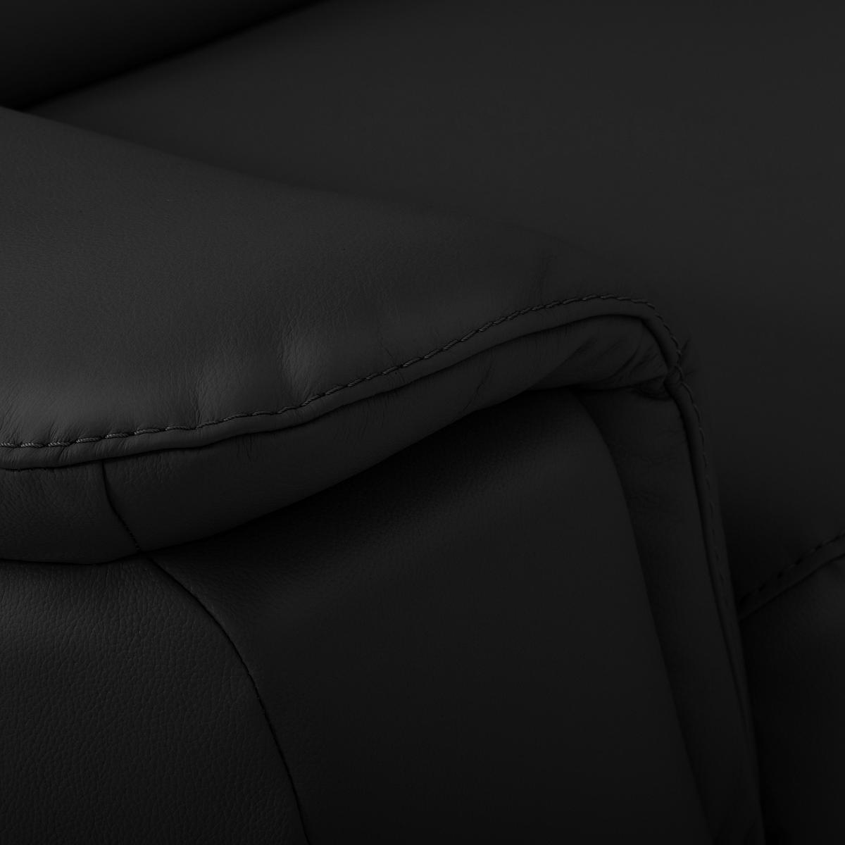 ECKSOFA  in Lederlook Echtleder Schwarz  - Silberfarben/Schwarz, Leder/Holz (262/211cm) - Celina Home