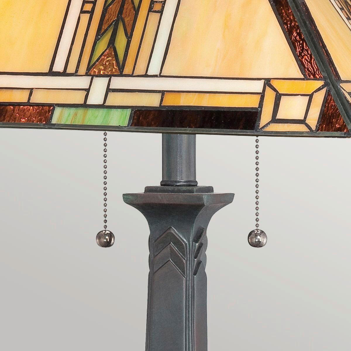 TISCHLEUCHTE - Dunkelbraun/Multicolor, Konventionell, Glas/Naturmaterialien (40.6/63,1cm) - Elstead Lighting