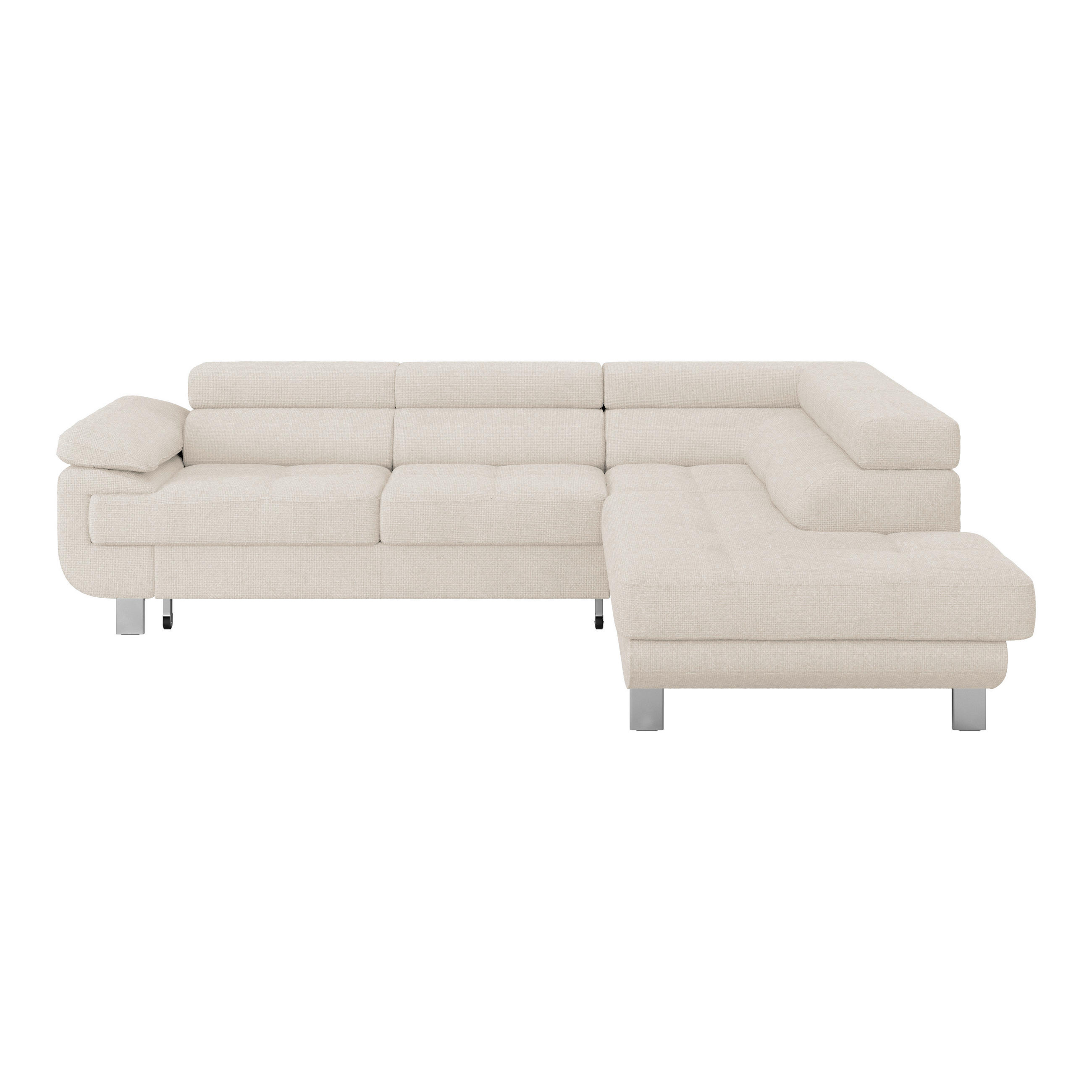 ECKSOFA Perlmutt Drell  - Perlmutt, MODERN, Textil/Metall (270/230cm) - MID.YOU