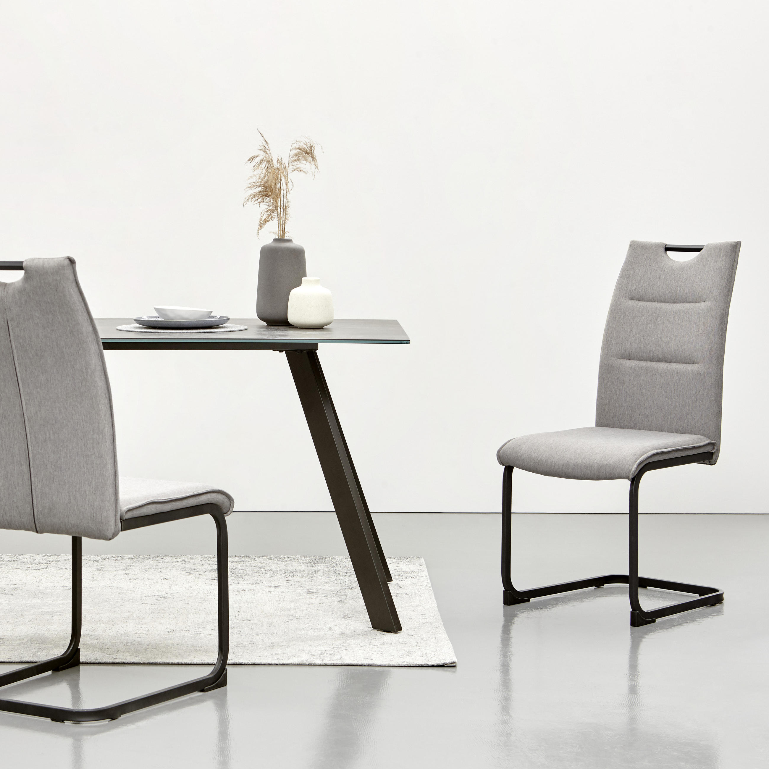HOUPACÍ ŽIDLE, šedá, černá - šedá/černá, Design, kov/textil (44/98/60,5cm) - Carryhome