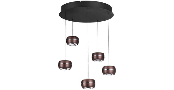 LED-HÄNGELEUCHTE Itonda 52,5/180 cm   - Braun, Design, Glas/Metall (52,5/180cm) - Dieter Knoll
