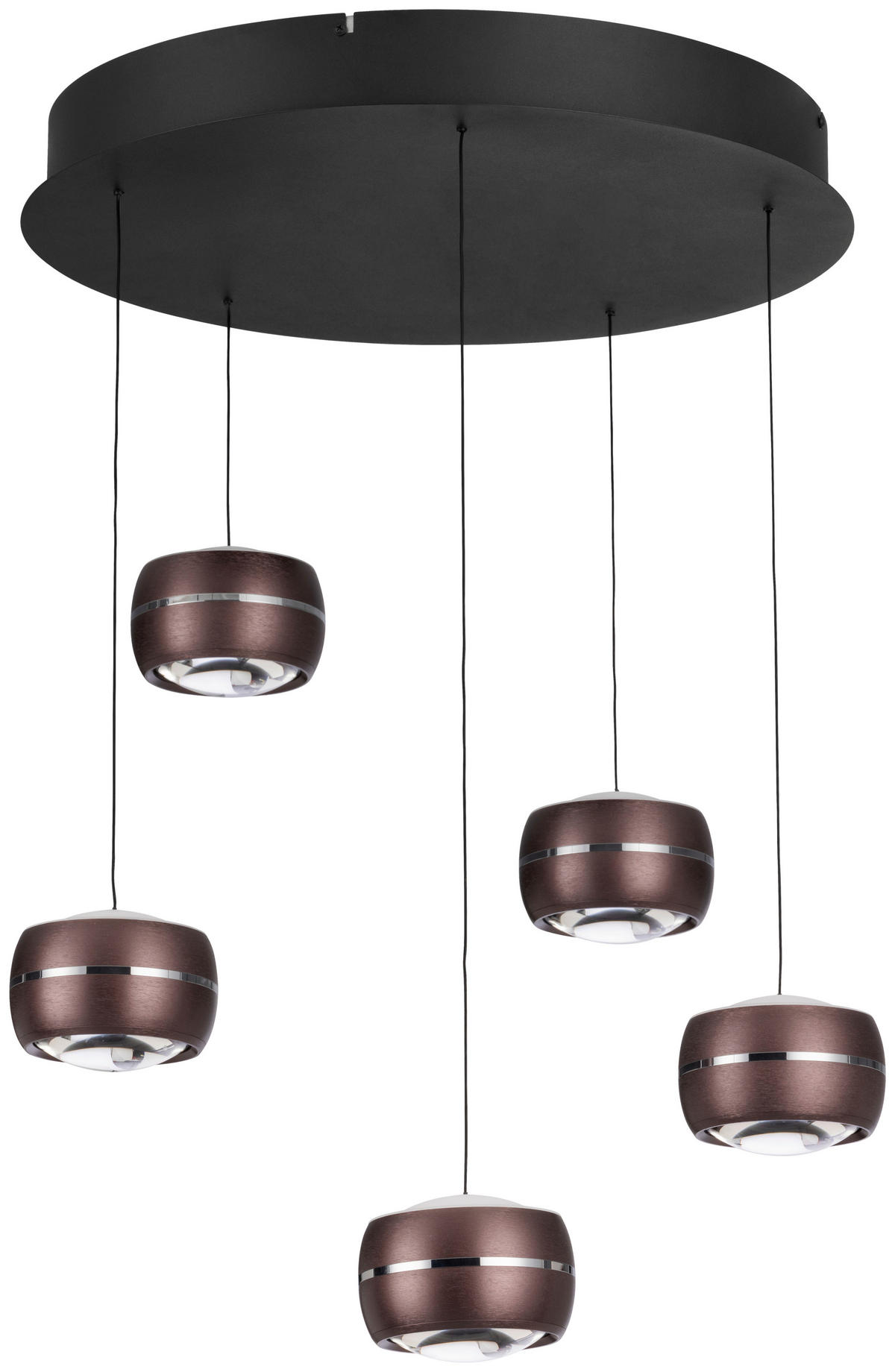 LED-HÄNGELEUCHTE 52,5/180 cm    - Braun, Design, Glas/Metall (52,5/180cm) - Dieter Knoll