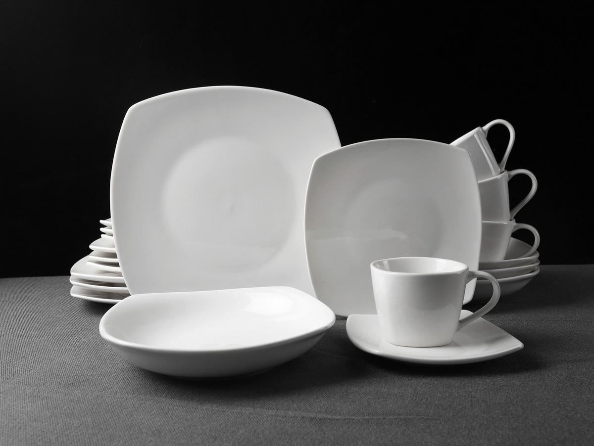 KOMBISERVICE Weiß 20-teilig 4 Personen  - Weiß, Basics, Keramik - Echtwerk