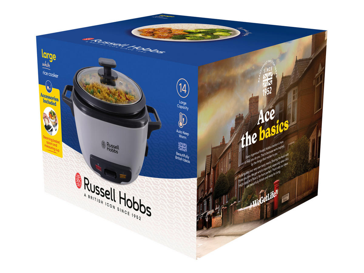 REISKOCHER  - Weiß, Basics, Kunststoff/Metall (24,5/22,6/32,2cm) - Russell Hobbs