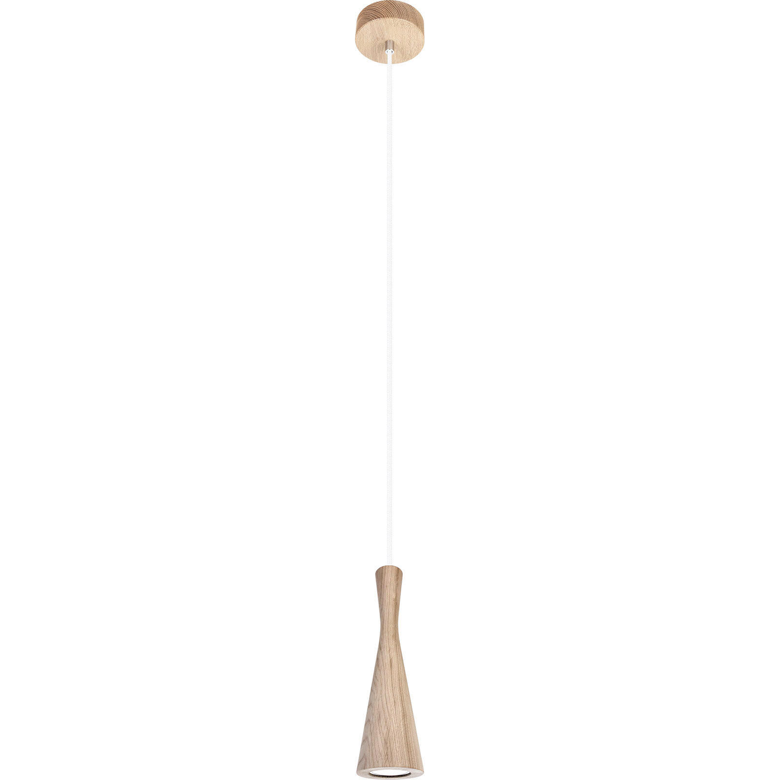 XXXLutz Hängeleuchte Vegas Weiß, Eiche 90-140 cm