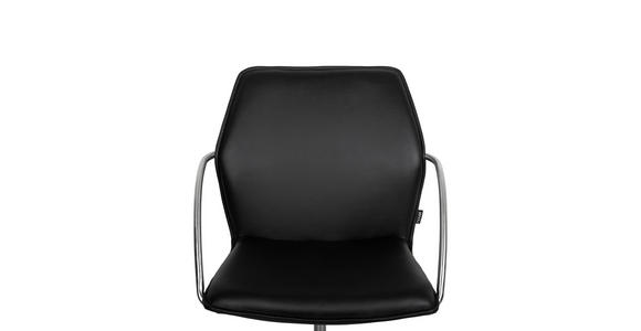 DREHSTUHL  in Schwarz, Edelstahlfarben  - Chromfarben/Edelstahlfarben, Design, Leder/Kunststoff (56,5/82-94/60cm) - Novel