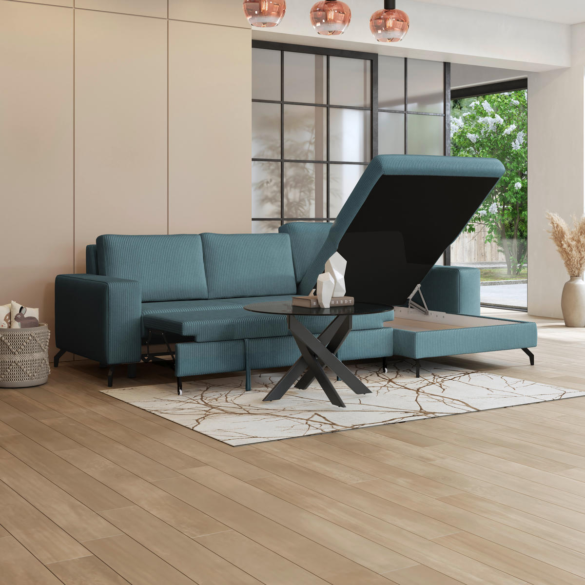 ECKSOFA Hellblau  - Hellblau, Trend, Textil (290/178cm) - P & B