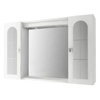 TÜKRÖS SZEKRÉNY 94/60/17 cm  - krómszínű/fehér, Basics, faalapú anyag/Üveg (94/60/17cm) - Welnova