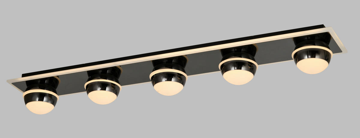 LED-DECKENLEUCHTE Biarritz 40/40/14 cm  - Schwarzchrom, Design, Kunststoff/Metall (40/40/14cm)