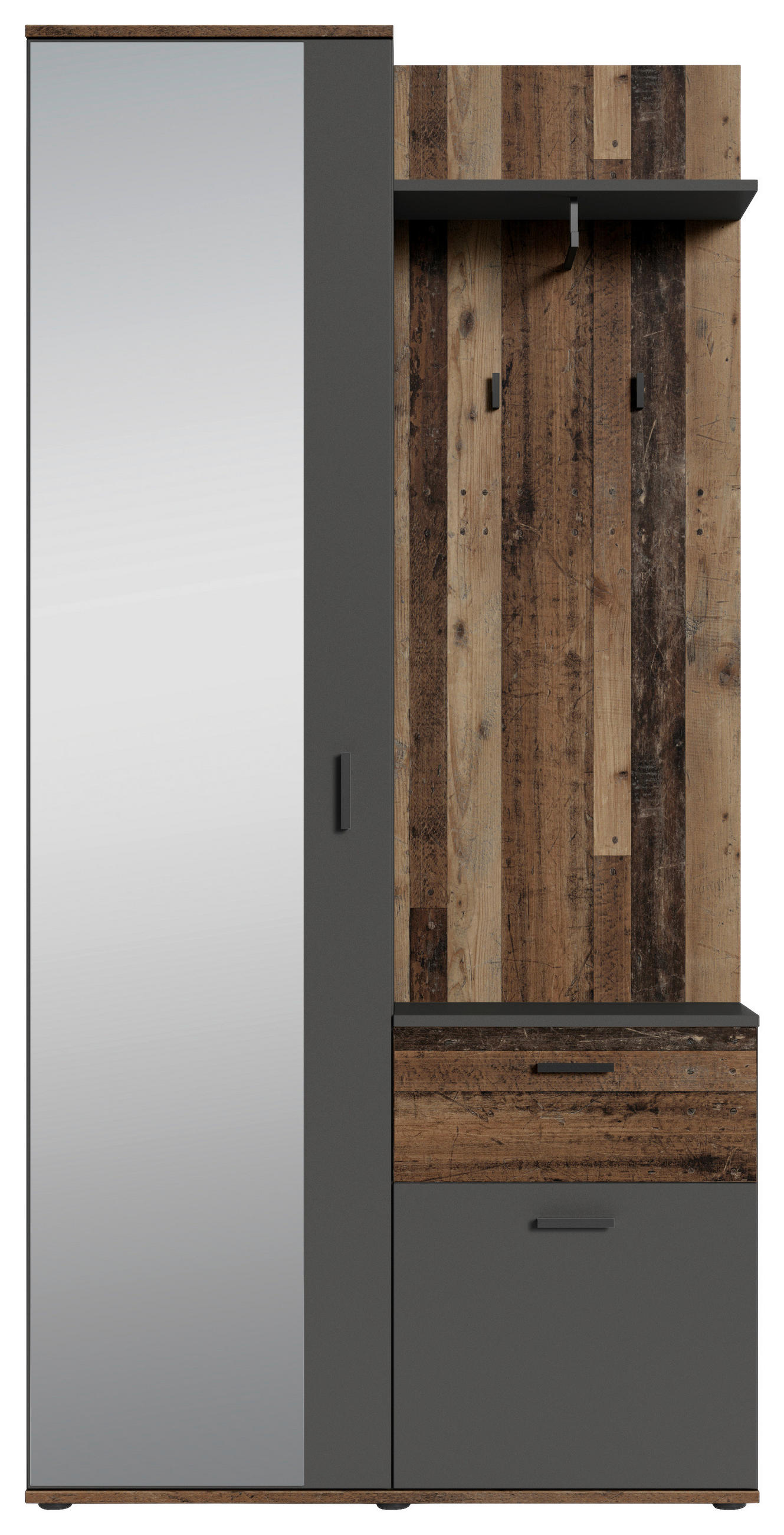 GARDEROBE  in 97/195/30 cm  - Alteiche/Anthrazit, MODERN, Holzwerkstoff (97/195/30cm) - MID.YOU