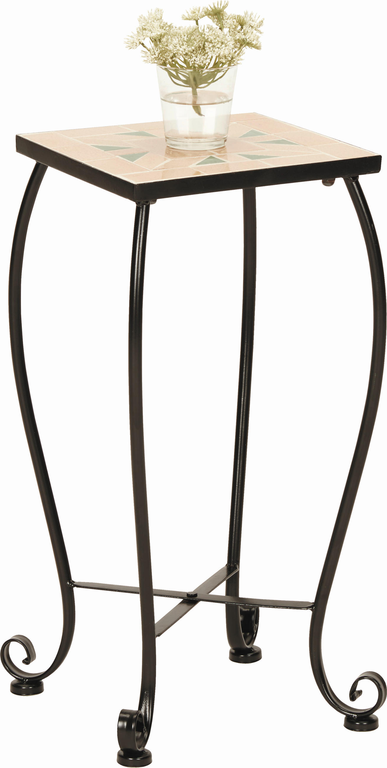 PRÍRUČNÝ STOLÍK, zelená, čierna, terakotová - čierna/zelená, Lifestyle, kov/keramika (25/25/52cm) - Boxxx