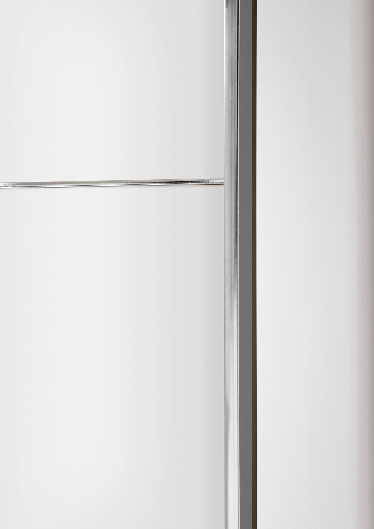SCHWEBETÜRENSCHRANK 225/236/67 cm 3-türig Weiß  - Chromfarben/Weiß, MODERN, Glas/Holzwerkstoff (225/236/67cm) - Chameo