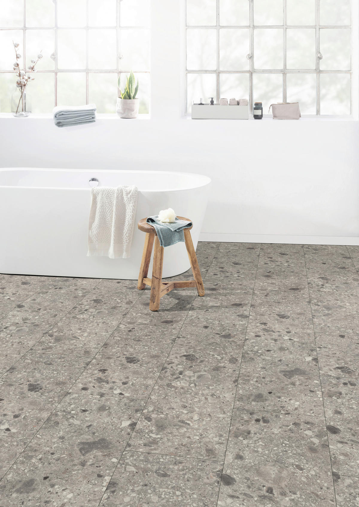 LAMINATBODEN Triestino Terrazz EGGER Nature Sense Aqua  per  m² - Grau, KONVENTIONELL, Holzwerkstoff (129.2/32.7/0.8cm) - Egger Holzwerkstoffe