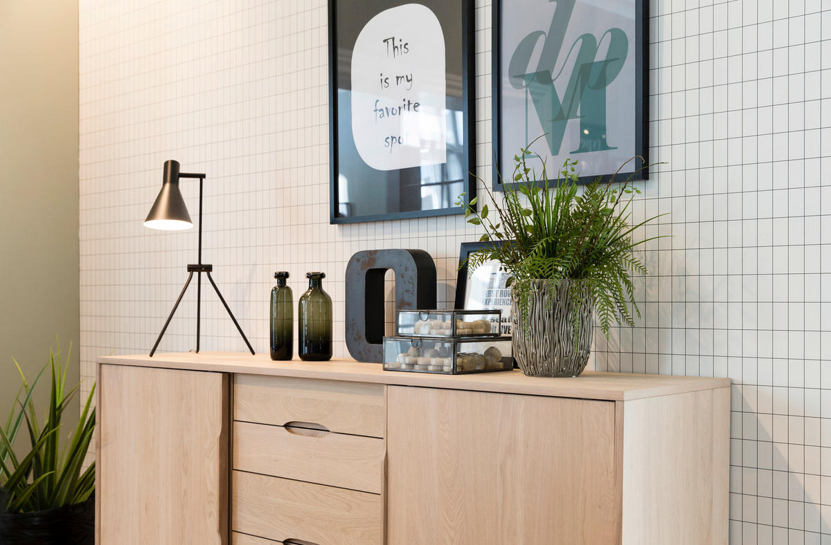 SIDEBOARD  in 180/84/44 cm  - Eiche Bianco, Design, Holz/Holzwerkstoff (180/84/44cm)